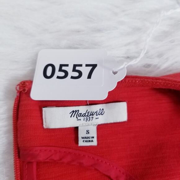 Madewell Pleated Red Dress w/ side pockets - Picture 11 of 11